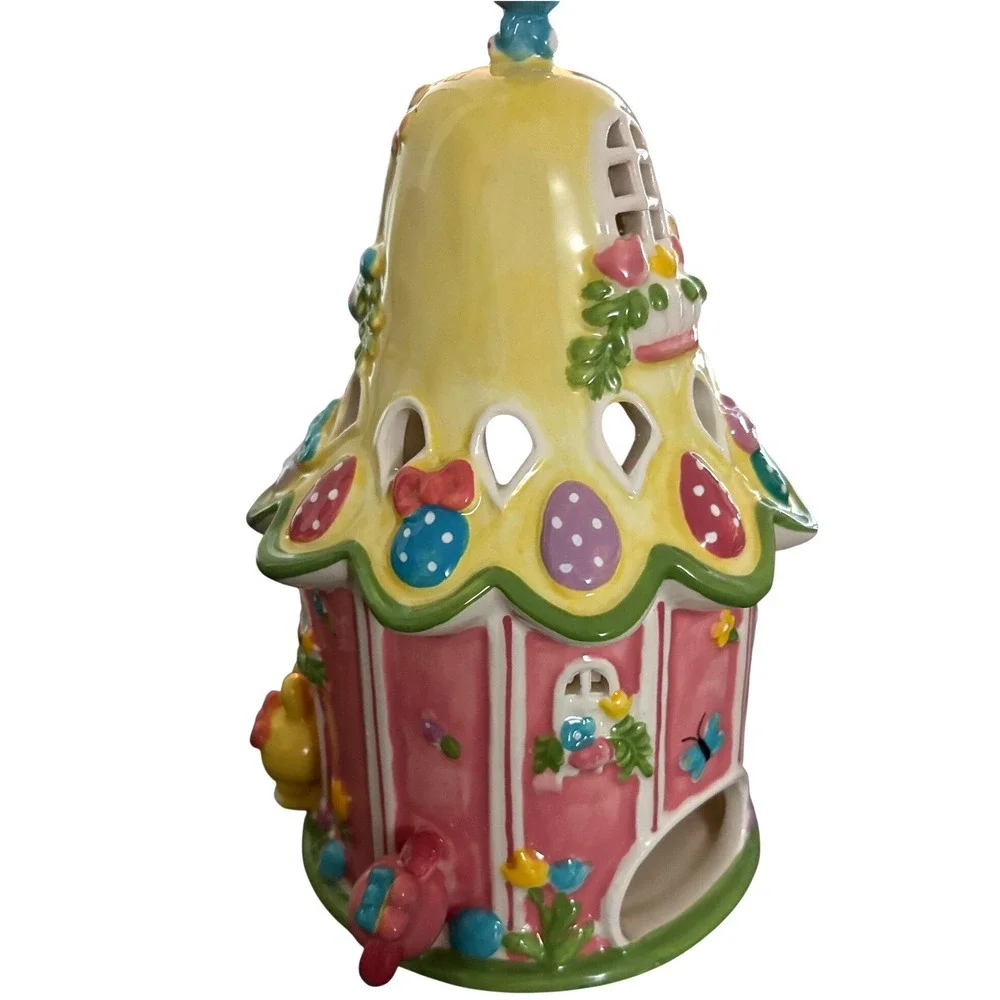 Blue Sky Clayworks Hello Kitty and Friends Hello Spring Ceramic Tea Light House